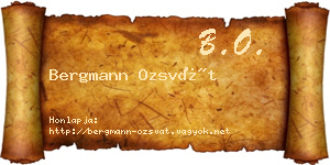 Bergmann Ozsvát névjegykártya